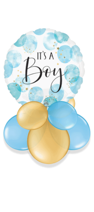 It's a Boy Blue and Gold Star Balloon