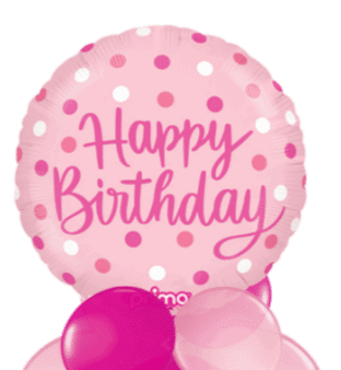 Pink Dots Birthday Balloon