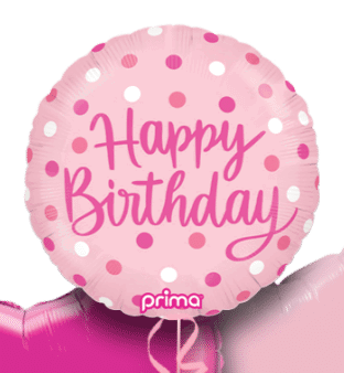 Pink Dots Birthday Balloon