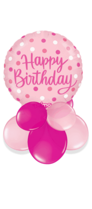 Pink Dots Birthday Balloon