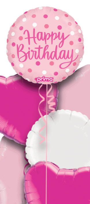 Pink Dots Birthday Balloon
