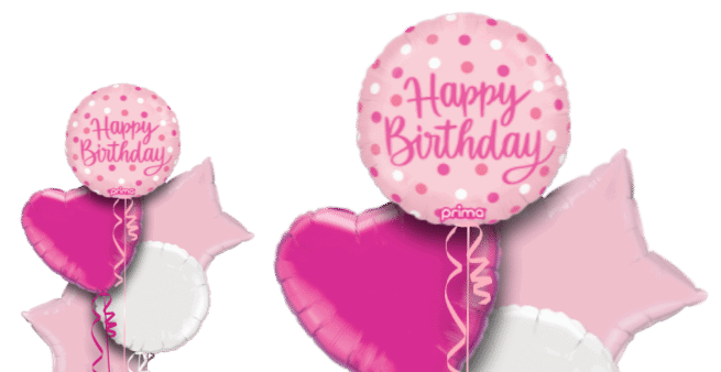 Pink Dots Birthday Balloon