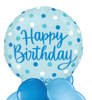 Blue Dots Birthday Balloon