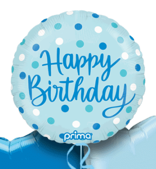 Blue Dots Birthday Balloon