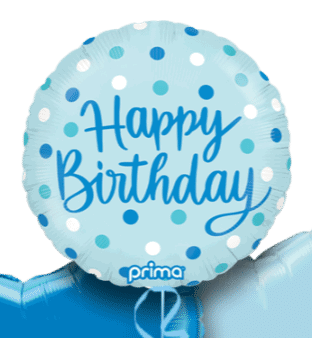 Blue Dots Birthday Balloon