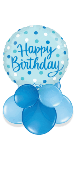 Blue Dots Birthday Balloon