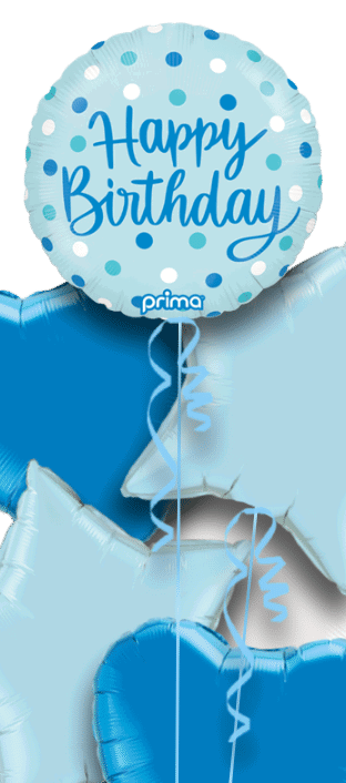 Blue Dots Birthday Balloon