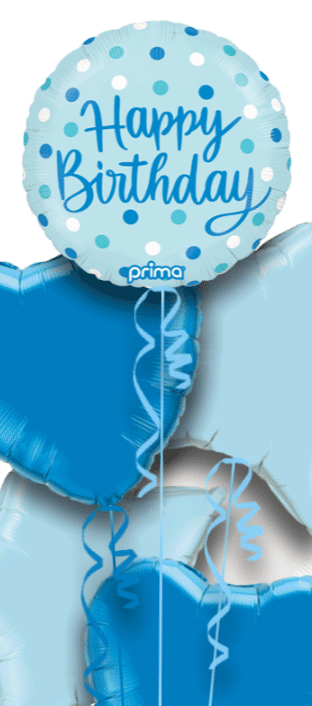Blue Dots Birthday Balloon