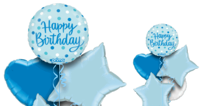 Blue Dots Birthday Balloon