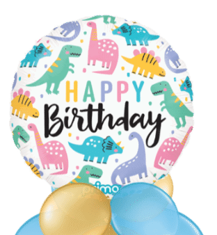 Birthday Pastel Dinosaurs Balloon