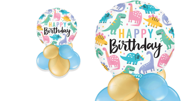 Birthday Pastel Dinosaurs Balloon