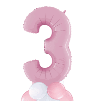 Pastel Pink Big 3 Balloon