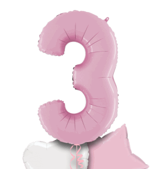 Pastel Pink Big 3 Balloon