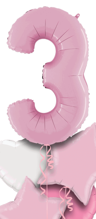 Pastel Pink Big 3 Balloon