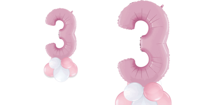 Pastel Pink Big 3 Balloon