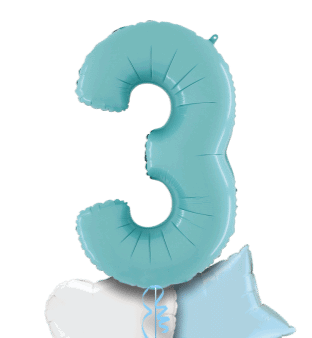 Pastel Blue Big 3 Balloon