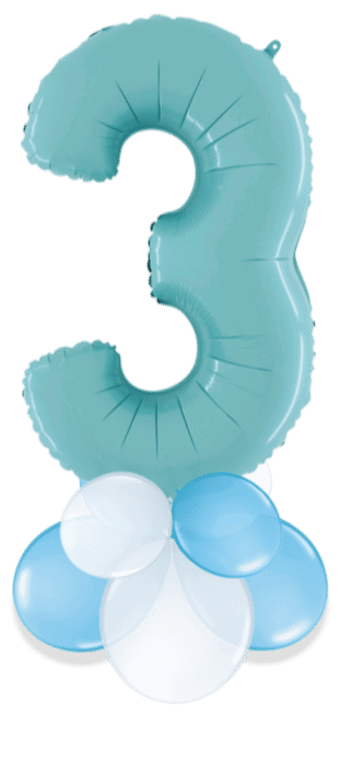 Pastel Blue Big 3 Balloon