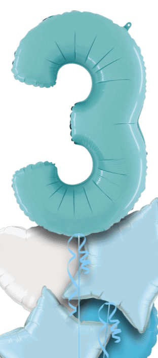 Pastel Blue Big 3 Balloon