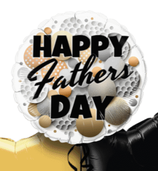 Happy Fathers Day Gold Black Balloon