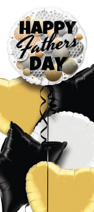 Happy Fathers Day Gold Black Balloon