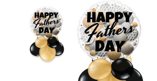 Happy Fathers Day Gold Black Balloon