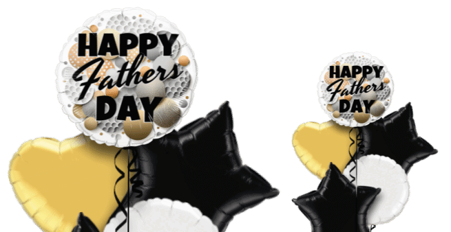 Happy Fathers Day Gold Black Balloon