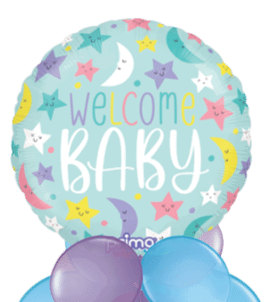 Welcome Baby  Stars and Moons Balloon