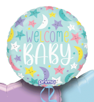 Welcome Baby  Stars and Moons Balloon