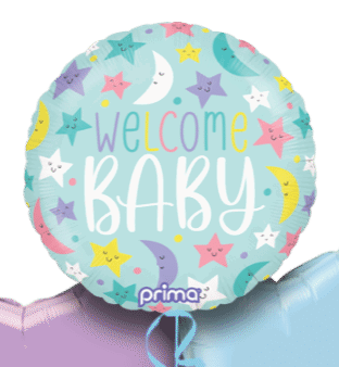 Welcome Baby  Stars and Moons Balloon