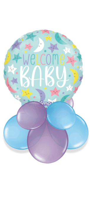Welcome Baby  Stars and Moons Balloon