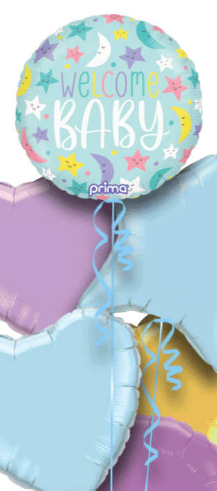 Welcome Baby  Stars and Moons Balloon