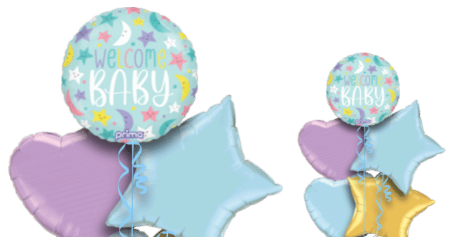 Welcome Baby  Stars and Moons Balloon