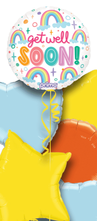Get Well Soon Rainbows Balloon