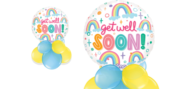 Get Well Soon Rainbows Balloon
