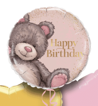 Birthday Pink Bear Balloon