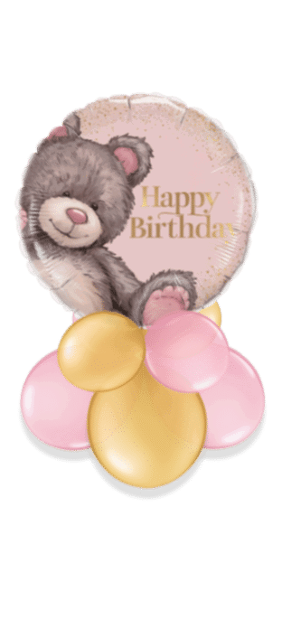 Birthday Pink Bear Balloon