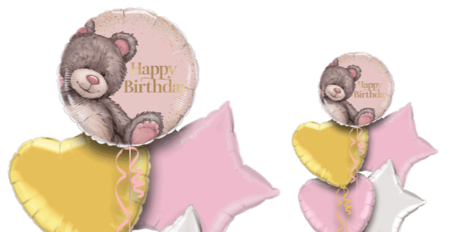Birthday Pink Bear Balloon