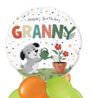 Birthday Granny Puppy Balloon