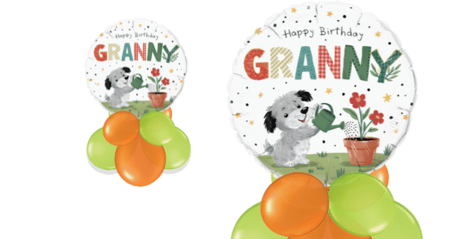 Birthday Granny Puppy Balloon