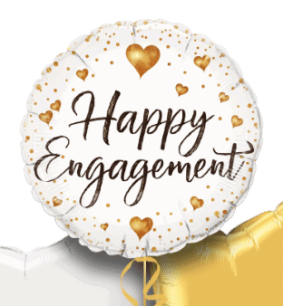 Happy Engagement Gold Hearts Balloon