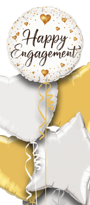 Happy Engagement Gold Hearts Balloon