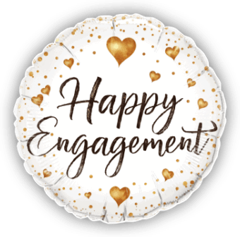 Happy Engagement Gold Hearts