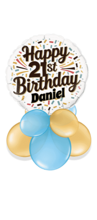 21st Birthday Ribbons Balloon