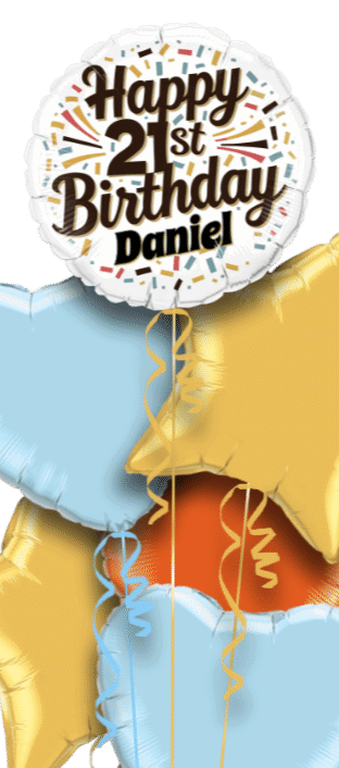 21st Birthday Ribbons Balloon