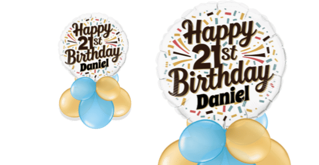 21st Birthday Ribbons Balloon