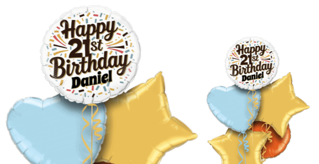 21st Birthday Ribbons Balloon