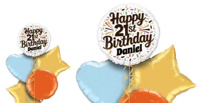 21st Birthday Ribbons Balloon