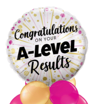 Congratulations A Level Pink and Gold Balloon