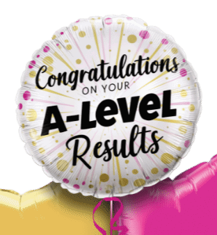 Congratulations A Level Pink and Gold Balloon