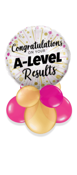 Congratulations A Level Pink and Gold Balloon
